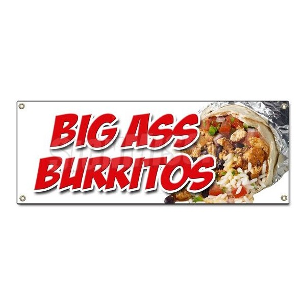 BIG A* BURRITOS BANNER SIGN huge large extra enormous meal mexican eat